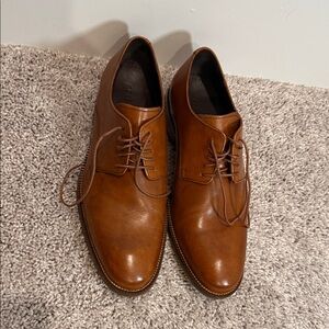 Classic Brown Leather Derby Men's Shoes